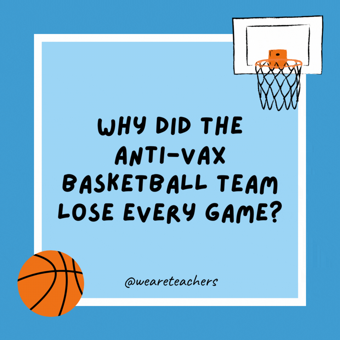 Why did the anti-vax basketball team lose every game?

They never take any shots.
