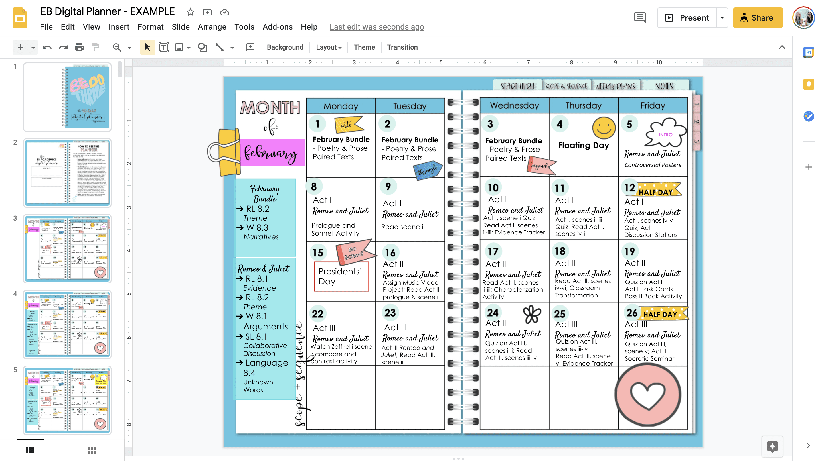 A teacher digital planner that shows batch lesson planning and what it looks like. 