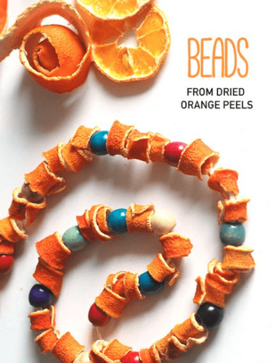 Beads made from orange peels