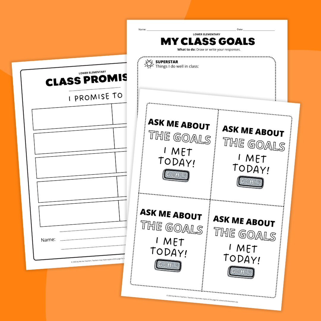 Images of pieces of the Behavior Contract and Classroom Agreements Bundle