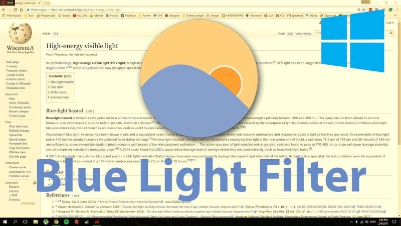 Blue light filter website