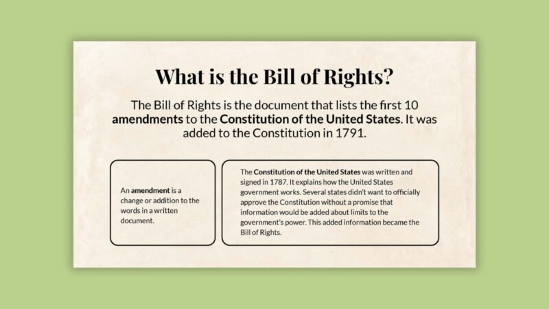 What Is the Bill of Rights slide.