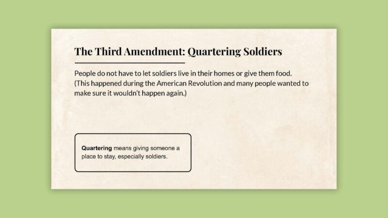 The Third Amendment: Quartering Soldiers slide