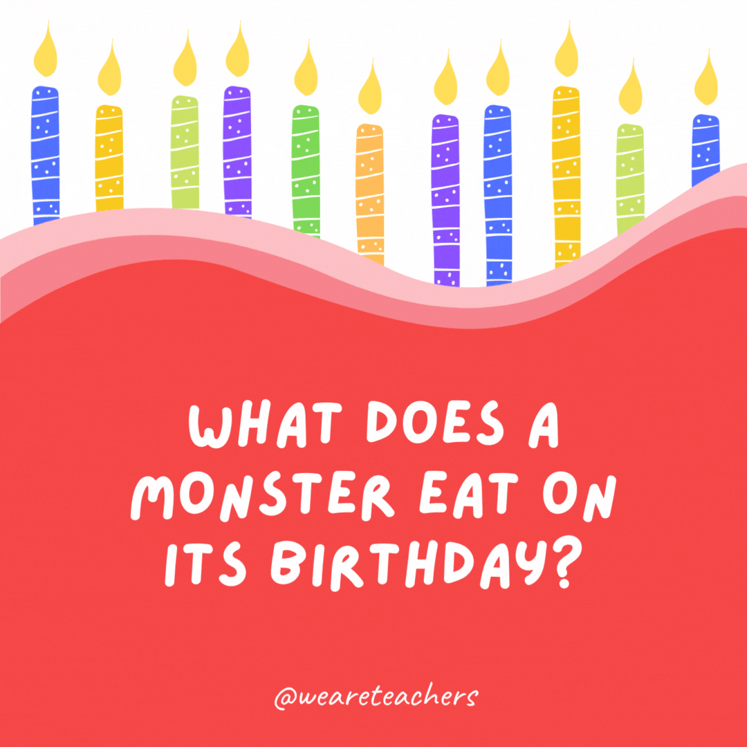 What does a monster eat on its birthday?