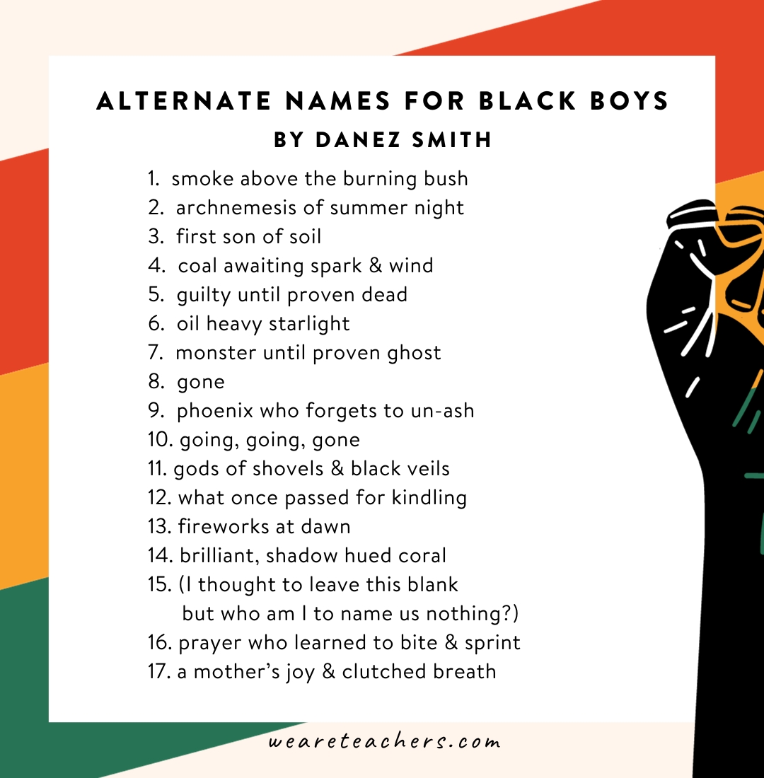 Alternate names for black boys by Danez Smith