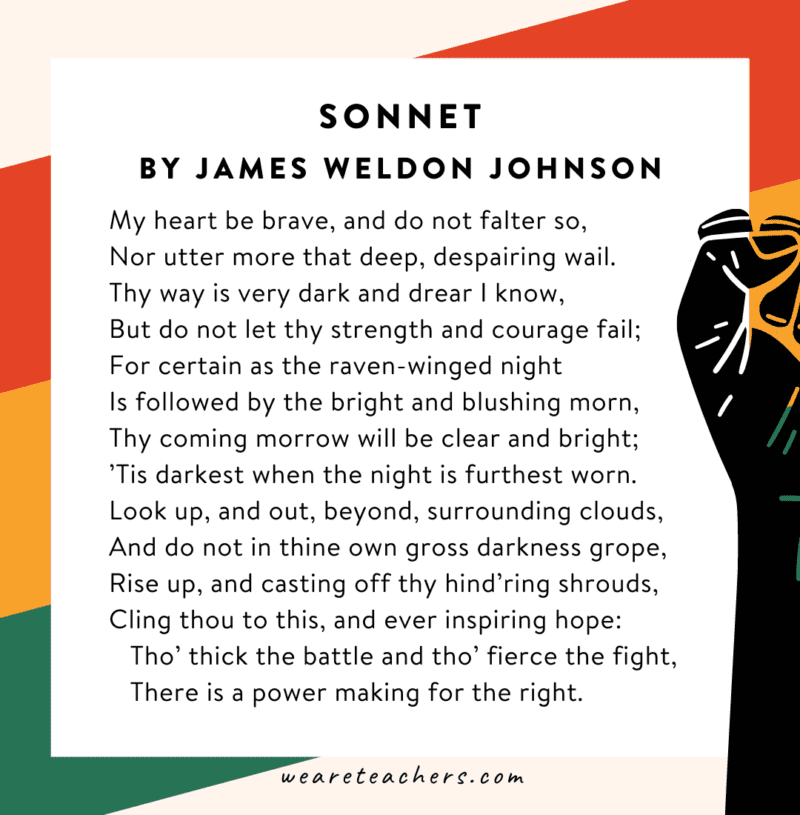 Sonnet by James Weldon Johnson “My heart be brave, and do not falter so…”