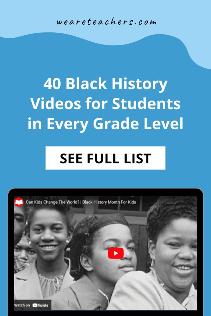 Looking for lesson ideas for February and beyond? This list of Black history videos for students is perfect for all grade levels.