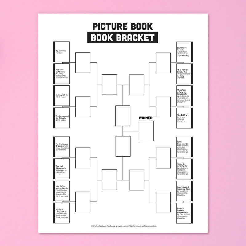Picture book book bracket template