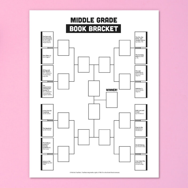 Middle grade book bracket