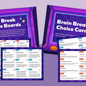 Brain Break Arcade: Secondary Choice Boards and Task Cards
