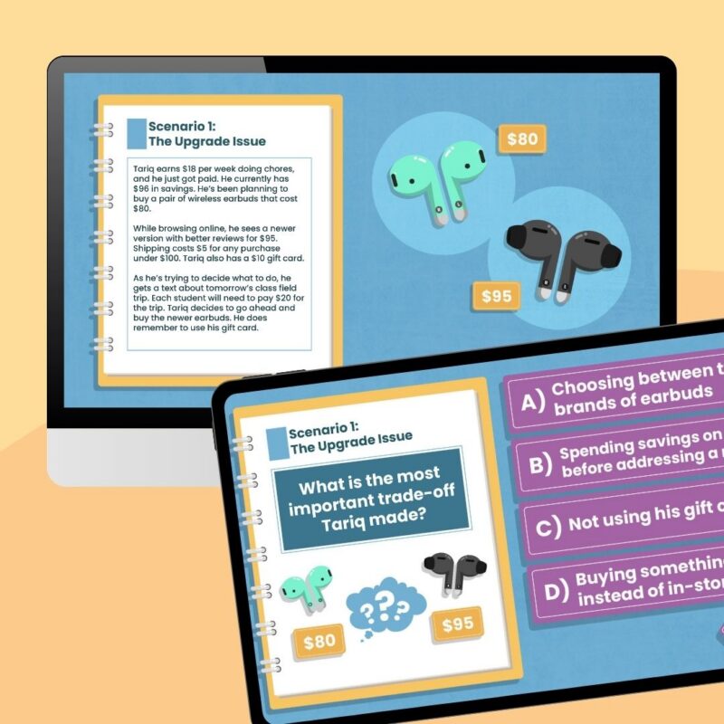 Budget Breakdown: A Real-World Money Mistakes Challenge for Teens Images from two slides in the budgeting activity for teens download.
