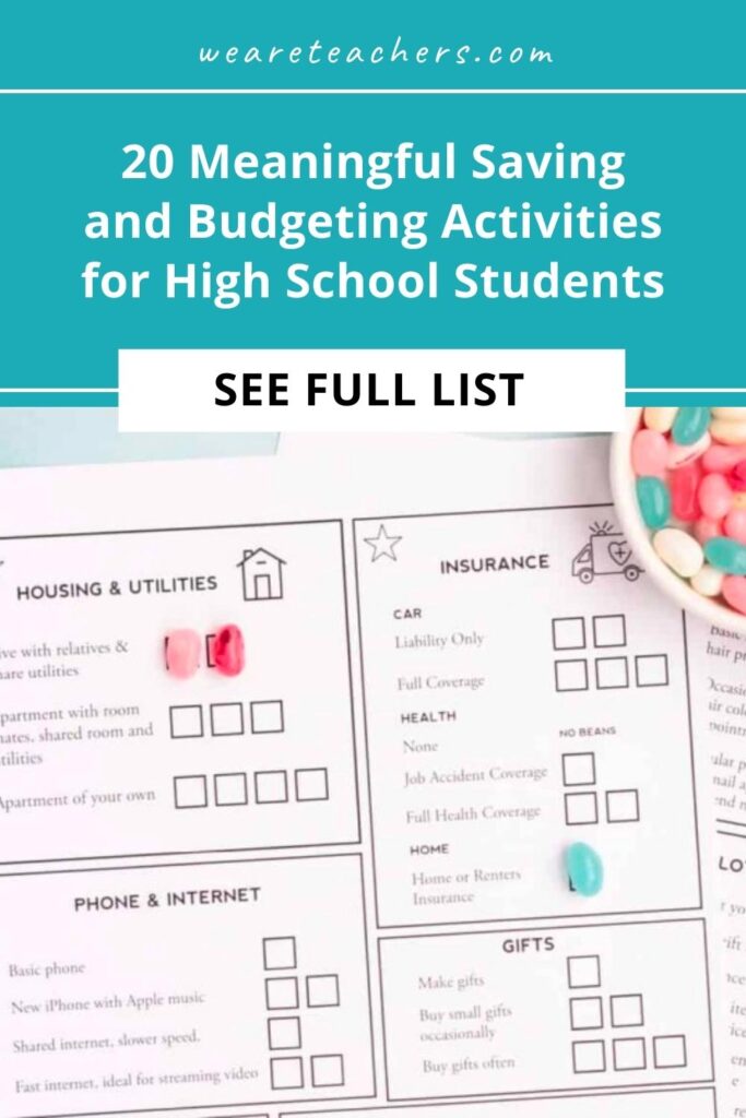 Teach students how to plan for their financial futures with these fun saving and budgeting activities, with ideas for all skill levels.