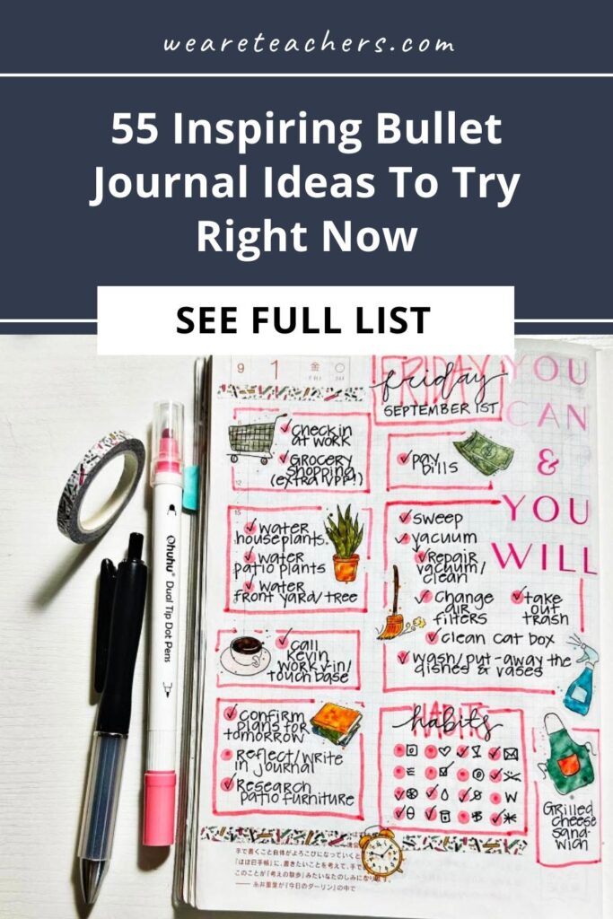 These creative bullet journal ideas work for adults and kids, making them perfect for teachers and students alike.