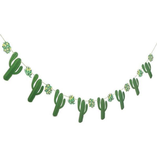 Green decorative cactus garland for hanging in classroom