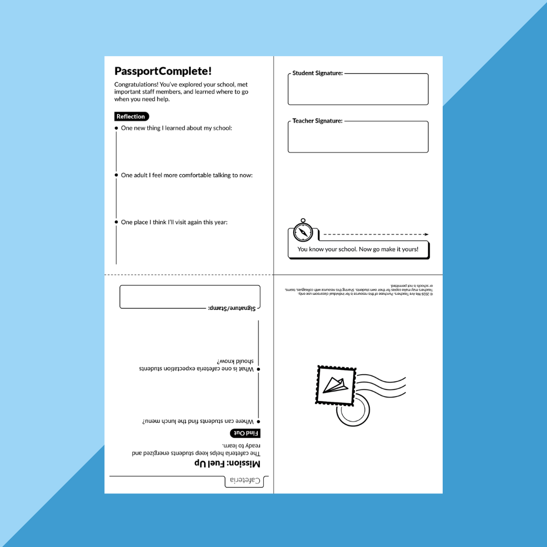 Image of the Campus Connection Passport Activity printable.