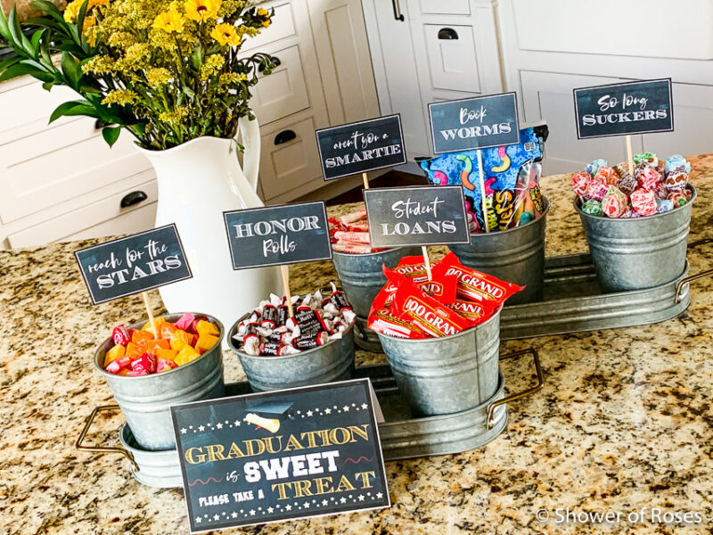 Candy buffet as an example of kindergarten graduation ideas