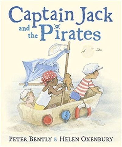 Captain Jack and the Pirates book cover for summer read alouds. Three children are pictured in a sailboat. 