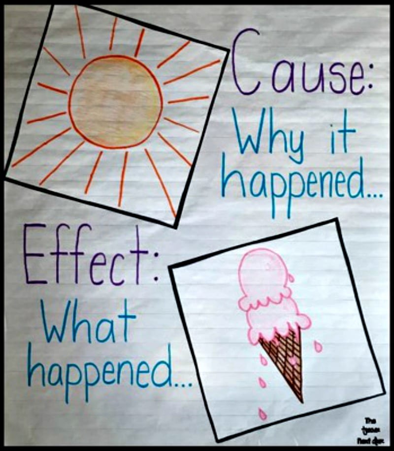 Cause and effect anchor chart example
