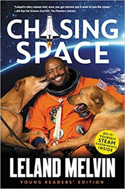 book cover chasing space/ best space books for kids