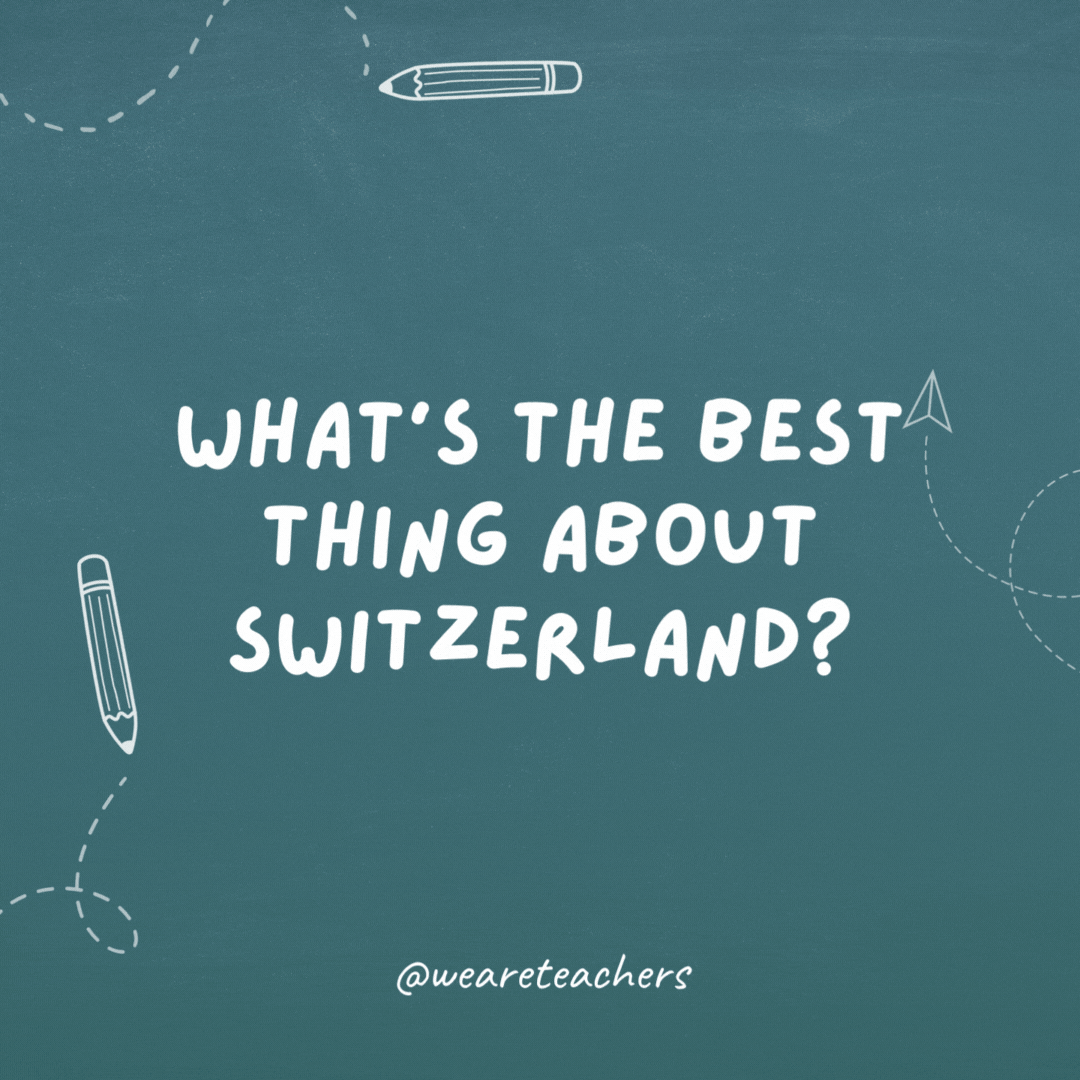 What's the best thing about Switzerland? I don't know, but the flag is a big plus!