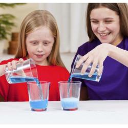 Chemical reaction experiment for 3rd grade students using antacid tablets.