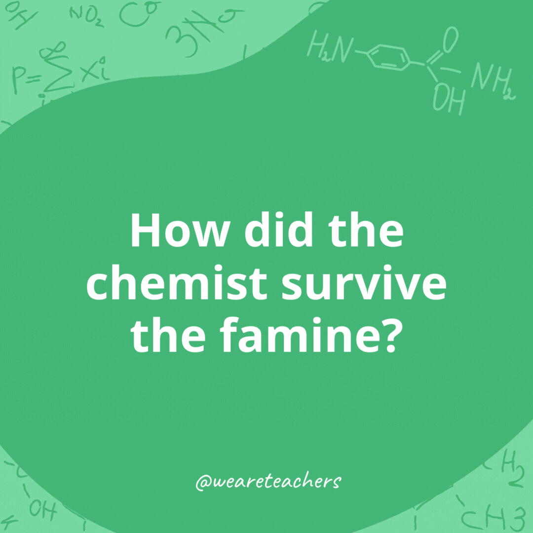 How did the chemist survive the famine? 