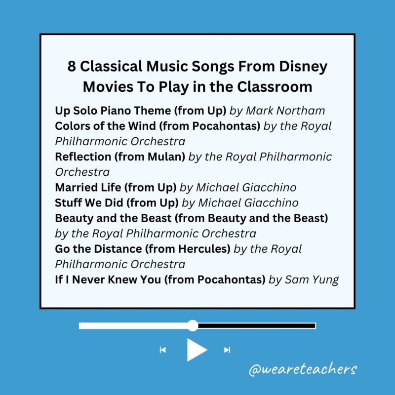 List of classical songs from Disney movies