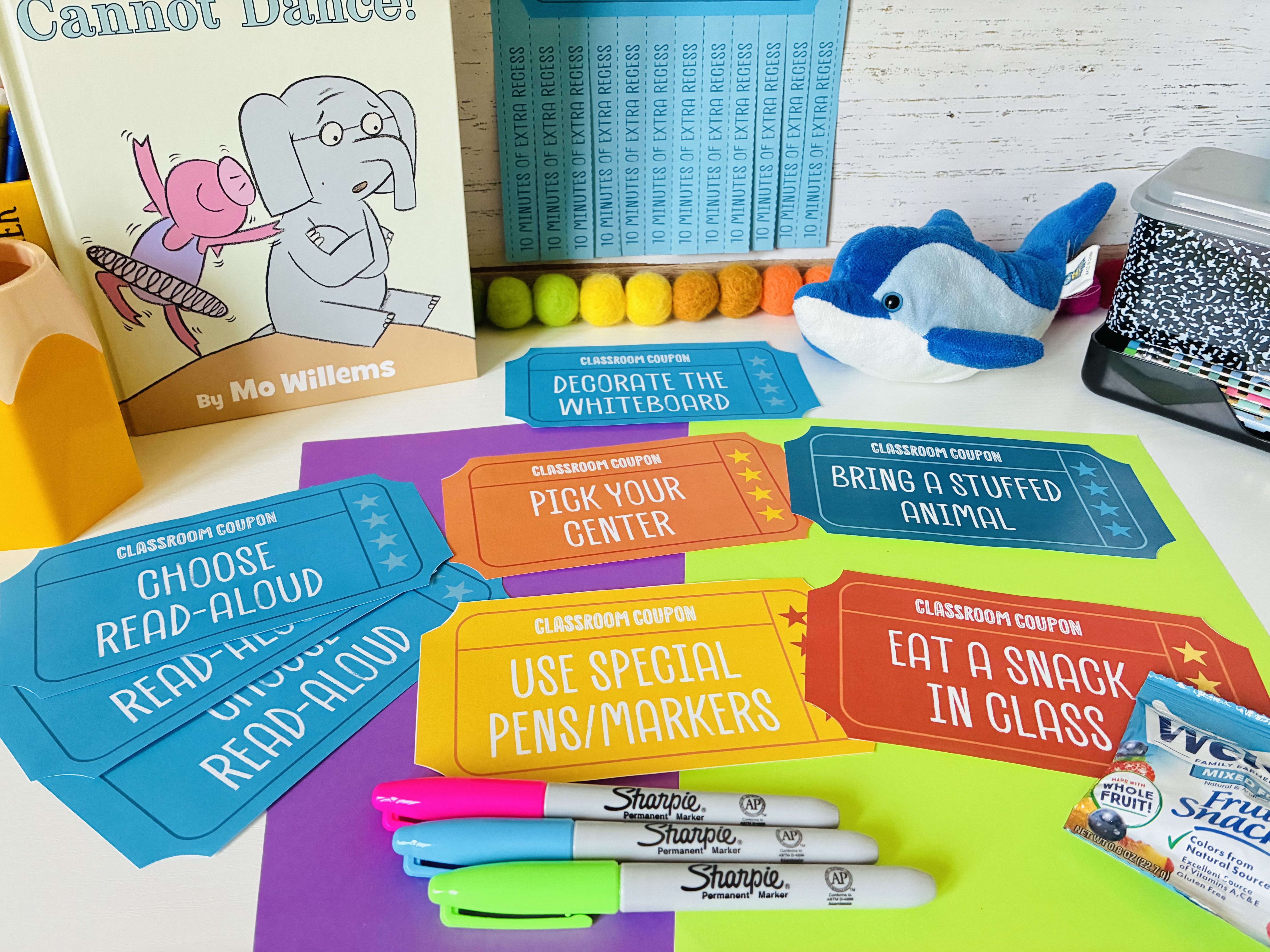 Classroom Coupons an image of various classroom coupons that teachers can use with their students