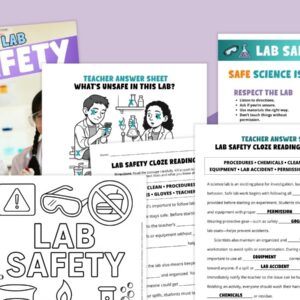 Lab Safety Worksheet and Activity Bundle