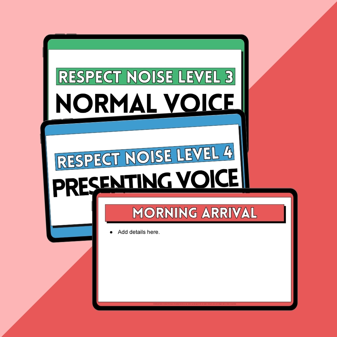 Images of slides from a classroom management system.