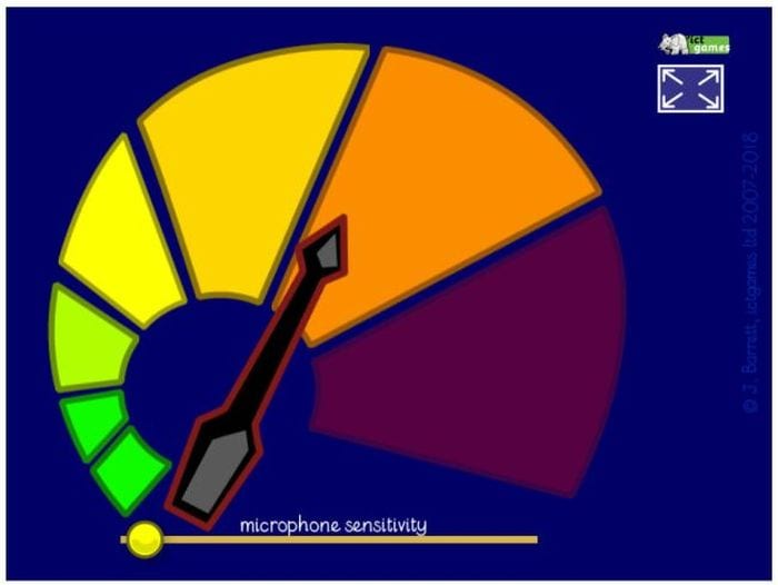 A colorful circular gauge ranging from green to yellow to orange to red as an example of best noise meters