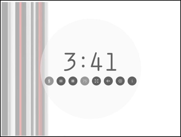 Stripes run down the left side of a screen with the numbers 3:41 to the right as an example of best noise meters