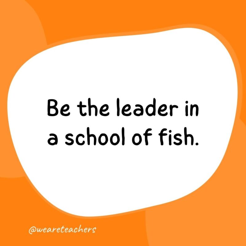 1. Be the leader in a school of fish.