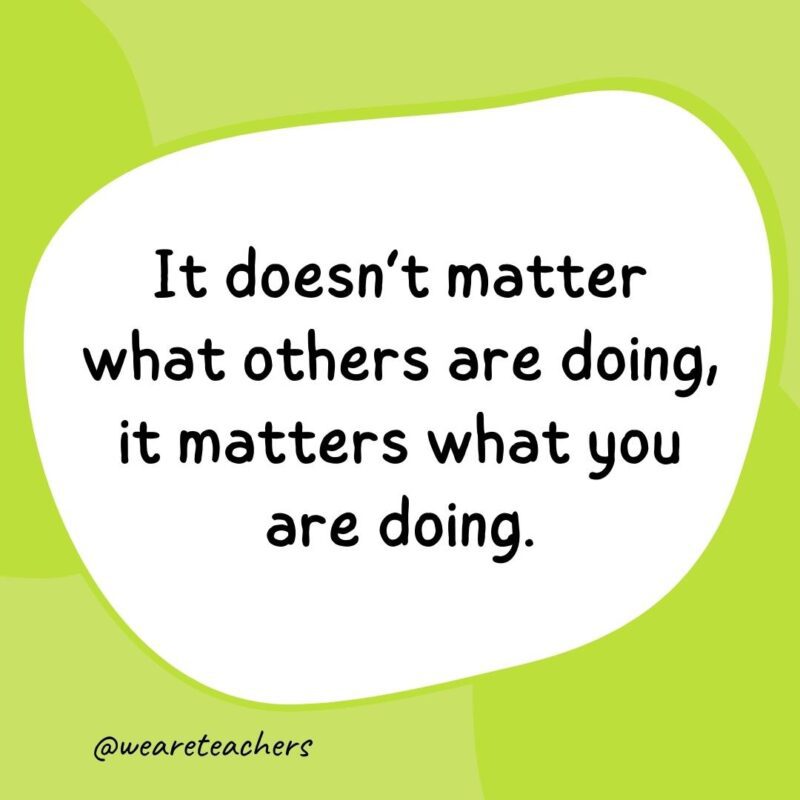 50. It doesn't matter what others are doing, it matters what you are doing.