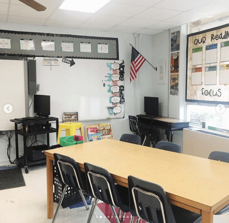 Classroom after photo white and colorful