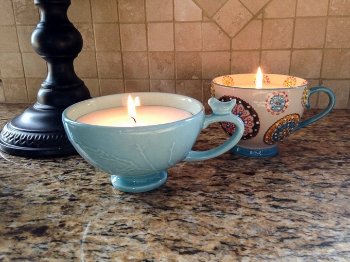 Coffee cup candles