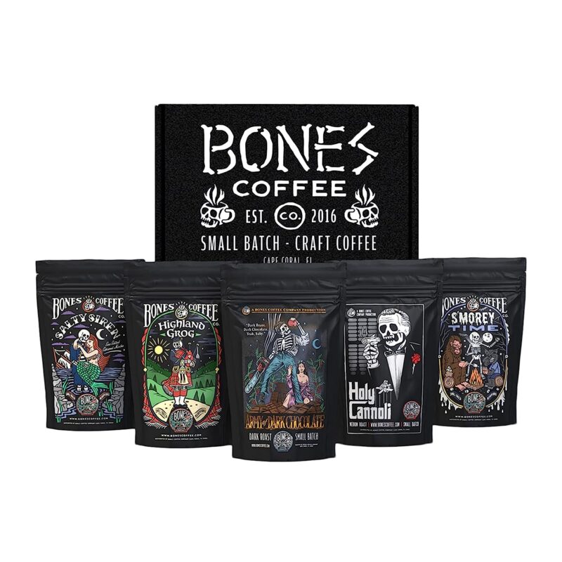 Bones coffee sampler bags.