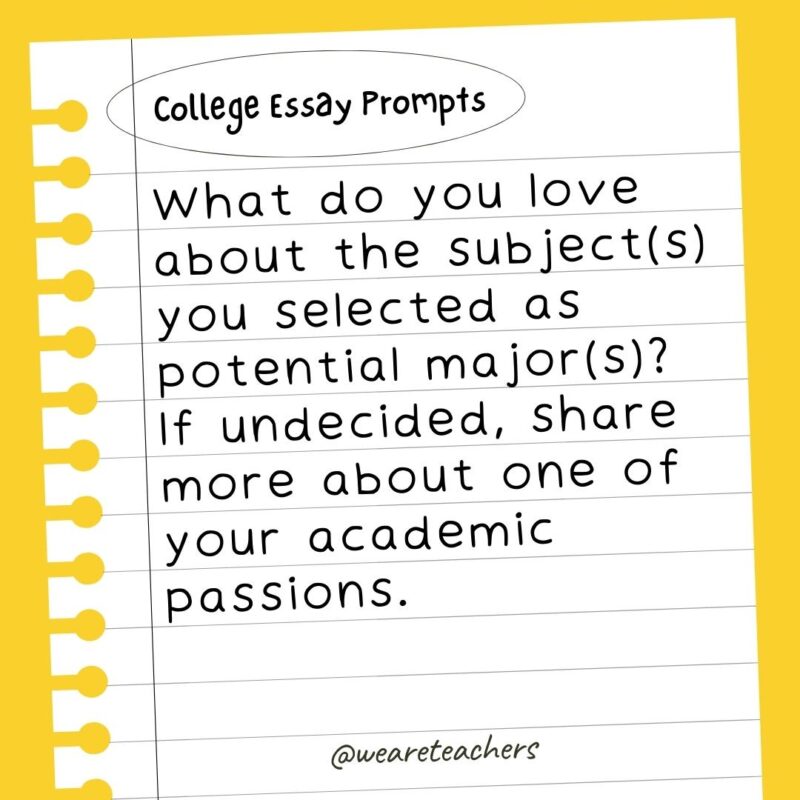 What do you love about the subject(s) you selected as potential major(s)? If undecided, share more about one of your academic passions.