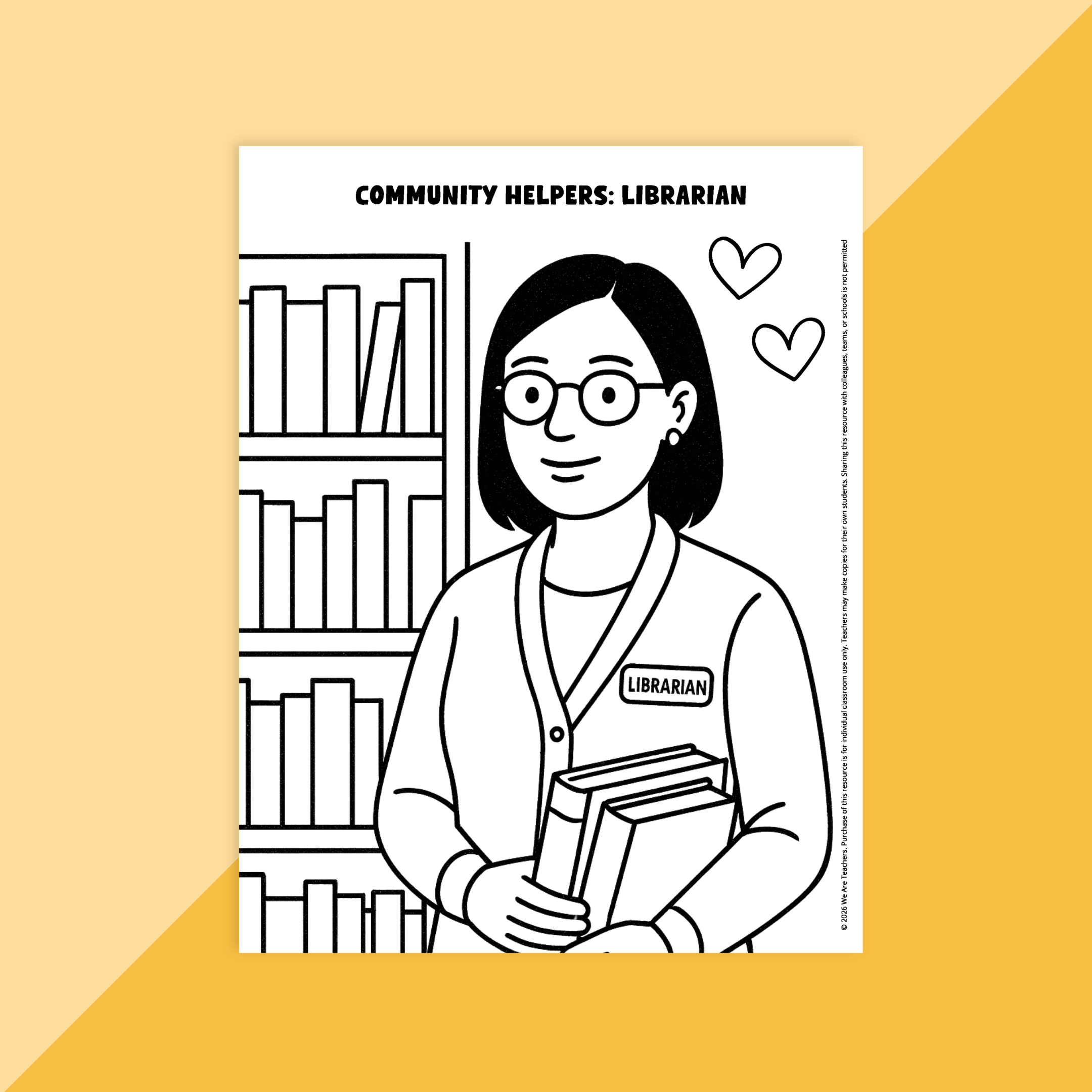 Image of a librarian coloring page.