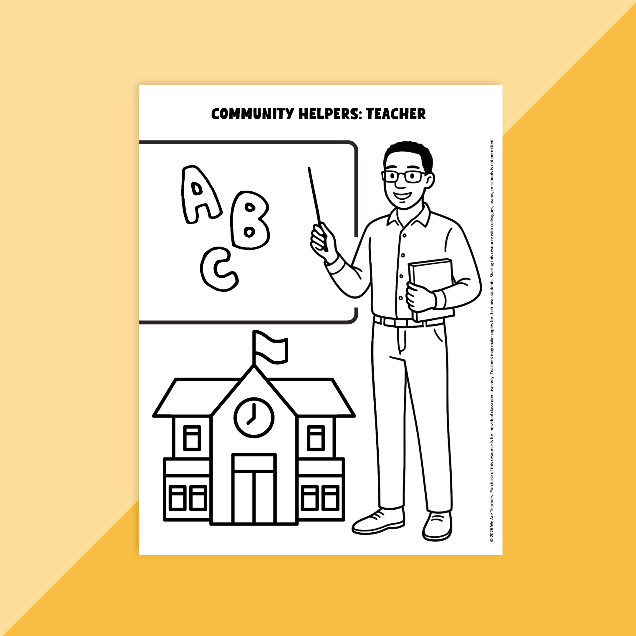 Image of a teacher coloring page.