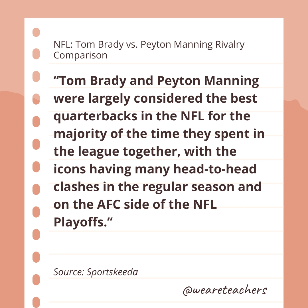 NFL: Tom Brady vs. Peyton Manning Rivalry Comparison