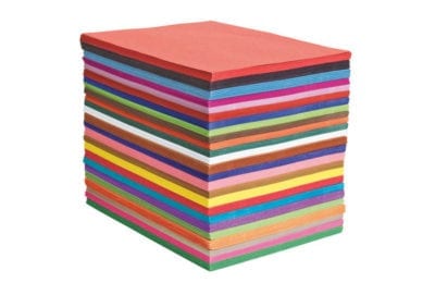 Brightly colored construction paper