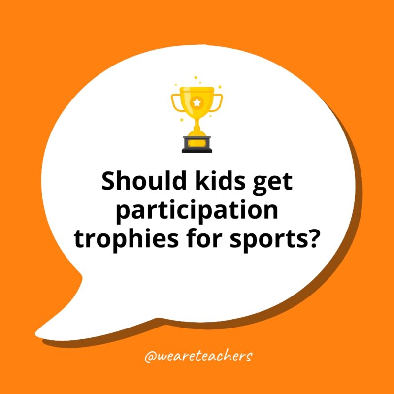Should kids get participation trophies for sports?