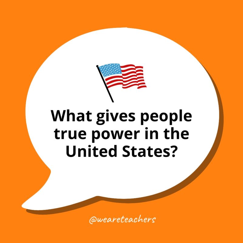 What gives people true power in the United States?