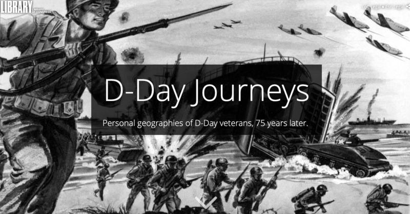 Black and white illustration of soldiers fighting on D-Day.