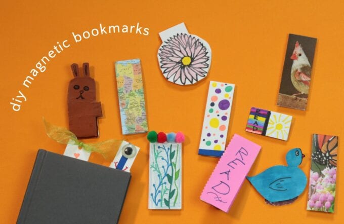 arrangement of DIY magnetic bookmarks