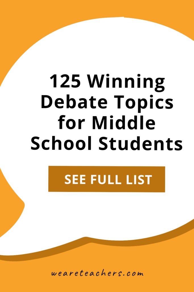 Looking for debate topics for middle school and junior high students? This roundup ranges from lighthearted to serious, ideal for any class.