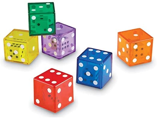 Colorful jumbo dice inside dice