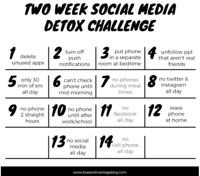 Digital Stress Social Media Detox Love and Marriage Blog- 2 week social media detox challenge