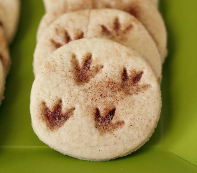 Dinosaur footprint cookies